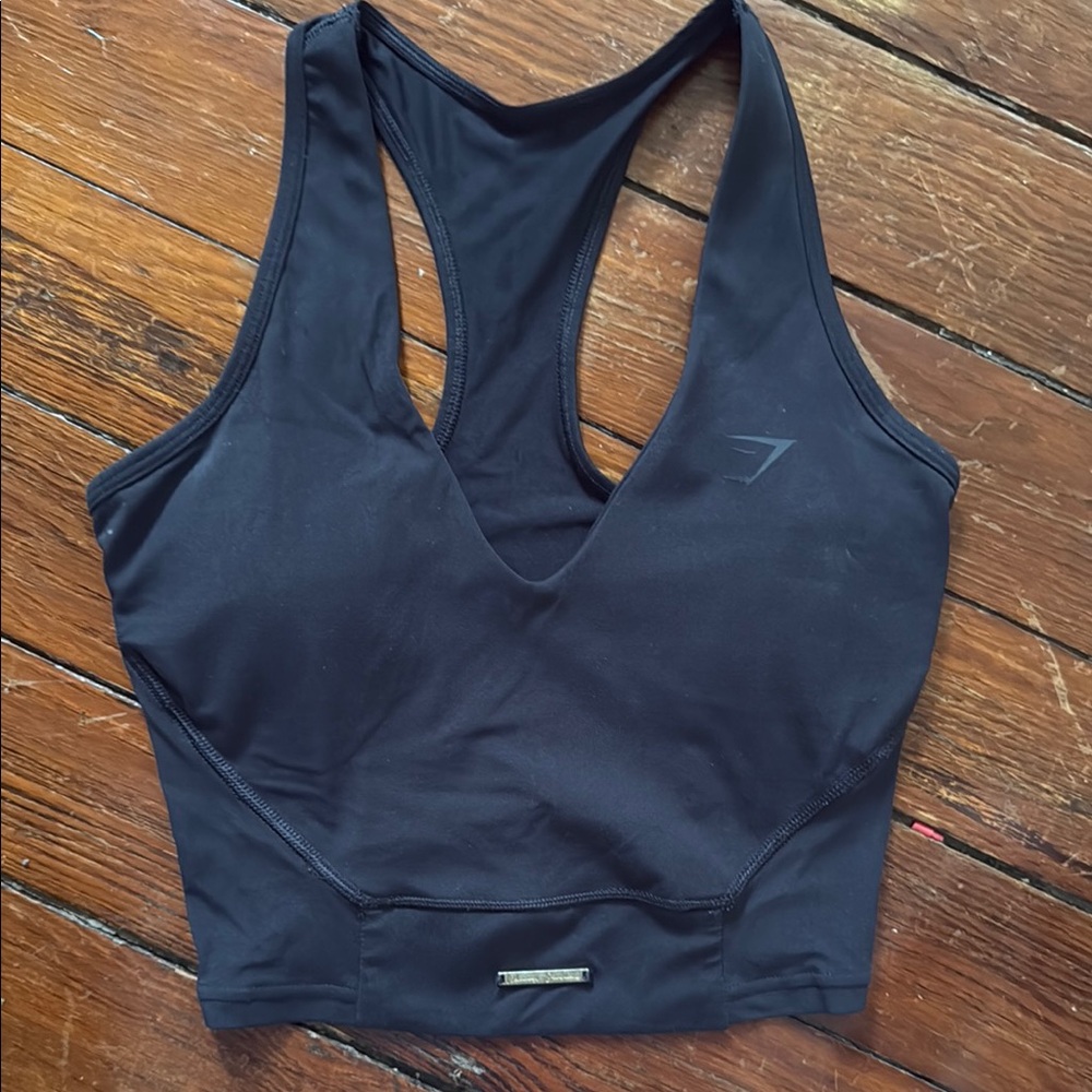Gymshark x Whitney Simmons Black Crop Top Racerback Performance
